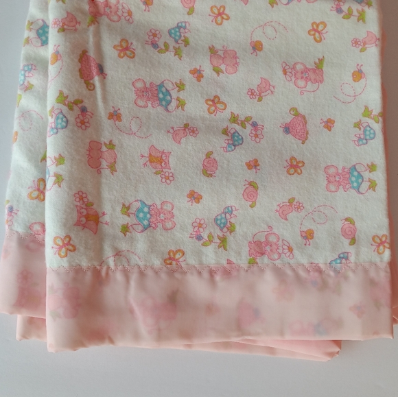 Vintage NOS New Old Stock Cotton Flannel Baby Blanket - Picture 2 of 4